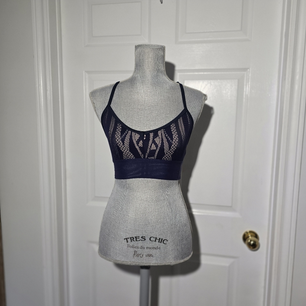 ALO Navy Lace-Detail Bralette - Unbranded - Picture 1 of 4